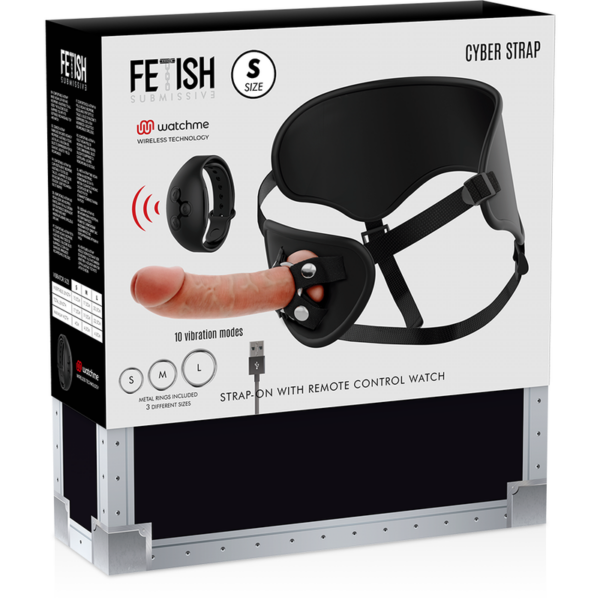 FETISH SUBMISSIVE CYBER STRAP - ARNÉS CON DILDO CONTROL REMOTO TECNOLOGÍA WATCHME S
