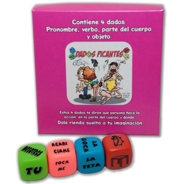 img_114231_9b4cc0e4154671d5a3db8a9b3958f528_1.jpg DIABLO PICANTE - JUEGO 4 DADOS PRONOMBRE, VERBO, PARTE DEL CUERPO Y LUGAR