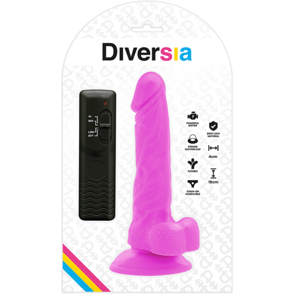 img_120165_98546541f6255171878132efcc8c88c7_1.png DIVERSIA - DILDO REALÍSTICO FLEXIBLE CON VIBRACIÓN LILA 18 CM -O- 4 CM
