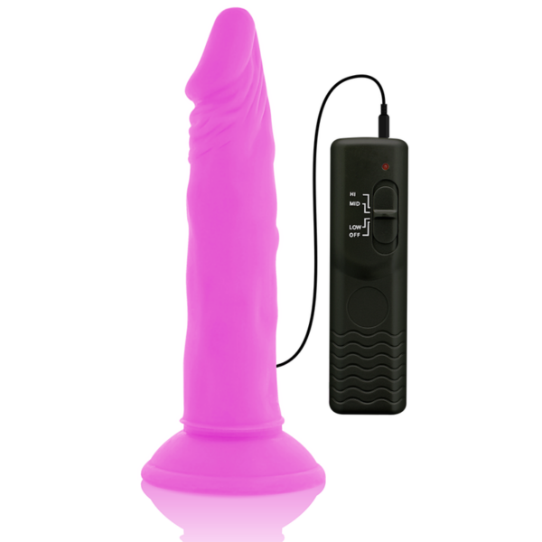 img_120184_54931362a18a6a3f0fe0bf101f5bdac7_1.png DIVERSIA - DILDO REALÍSTICO FLEXIBLE CON VIBRACIÓN LILA 23 CM -O- 4.3 CM