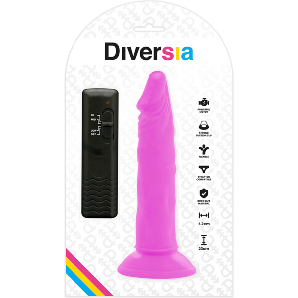 img_120189_10cf53e7fdb0cd27ee6b2d633b6dfee2_1.png DIVERSIA - DILDO REALÍSTICO FLEXIBLE CON VIBRACIÓN LILA 23 CM -O- 4.3 CM