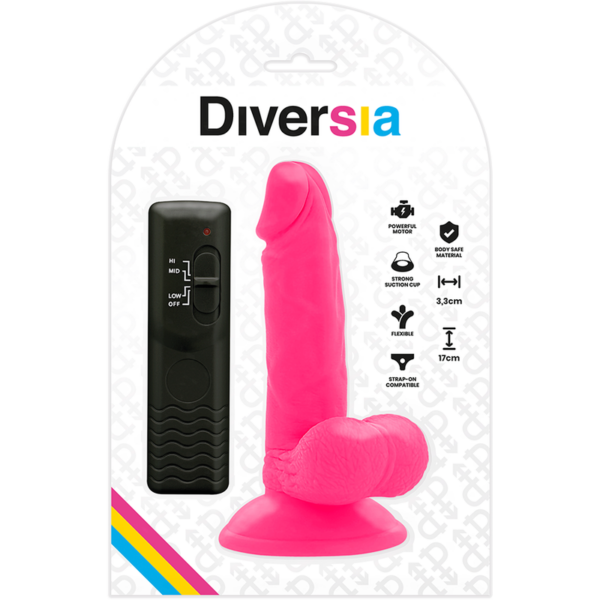 img_120200_28bfd216c53668dc4665645fa49a9793_1.png DIVERSIA - DILDO REALÍSTICO FLEXIBLE CON VIBRACIÓN ROSA 17 CM -O- 3.3 CM