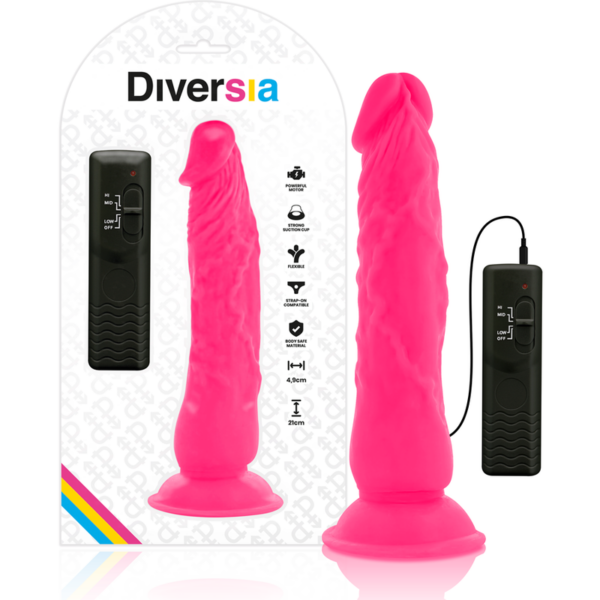 img_120220_d6db9923beada1d2714c81d82225edcf_1.png DIVERSIA - DILDO REALÍSTICO FLEXIBLE CON VIBRACIÓN ROSA 21 CM -O- 4.9 CM