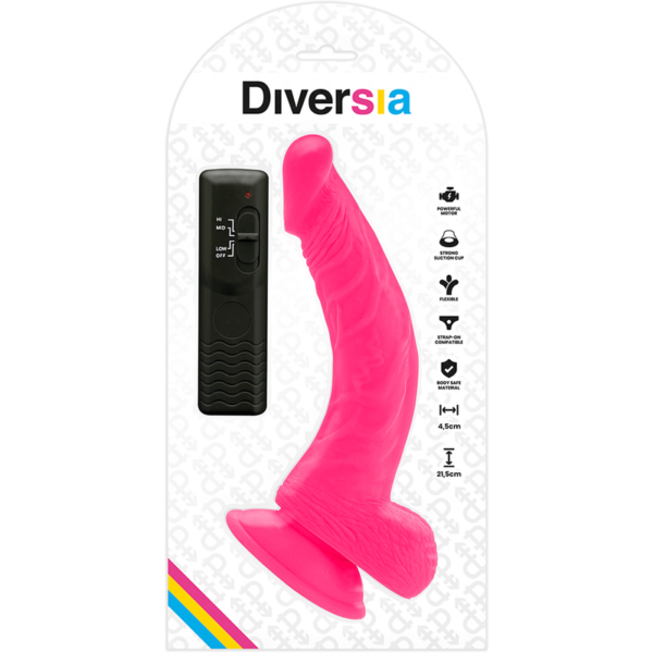 img_120243_4abc4e2ab0a7fea05a00f8cbfaa17058_1.png DIVERSIA - DILDO REALÍSTICO FLEXIBLE CON VIBRACIÓN ROSA 21.5 CM -O- 4.5 CM
