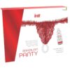 img_146480_9be3322cf9bd56573f1151ea224fb220_1.jpg INTT RELEASES - PANTY BRASILEÑO ROJA CON PERLAS Y GEL LUBRICANTE 50 ML