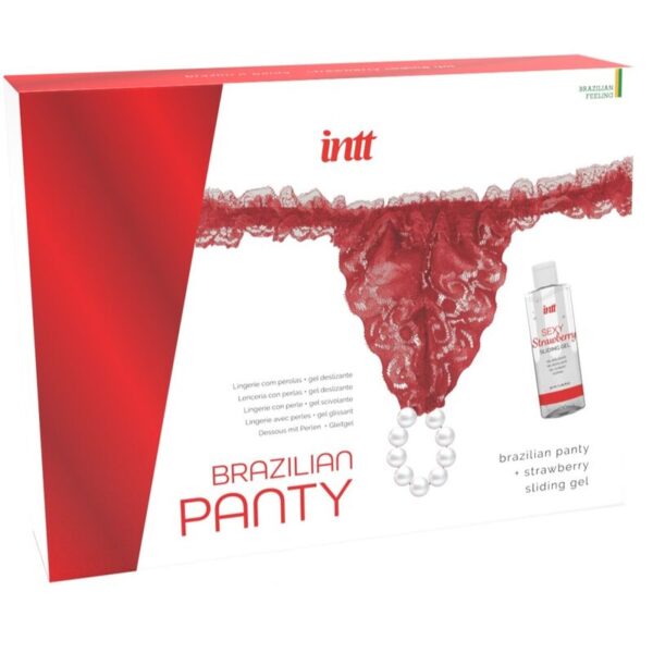 img_146480_9be3322cf9bd56573f1151ea224fb220_1.jpg INTT RELEASES - PANTY BRASILEÑO ROJA CON PERLAS Y GEL LUBRICANTE 50 ML