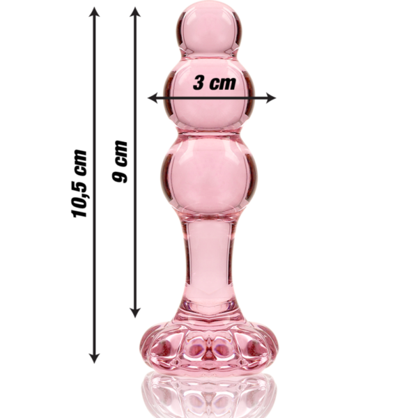 NEBULA SERIES BY IBIZA - MODELO 1 PLUG CRISTAL ROSA 10.5 CM -O- 3 CM