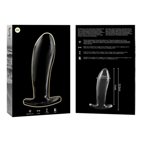 NEBULA SERIES BY IBIZA - MODELO 5 PLUG CRISTAL TRANSPARENTE 12.5 CM -O- 3.5 CM