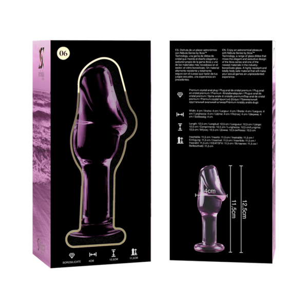 NEBULA SERIES BY IBIZA - MODELO 6 PLUG CRISTAL ROSA 12.5 CM -O- 4 CM