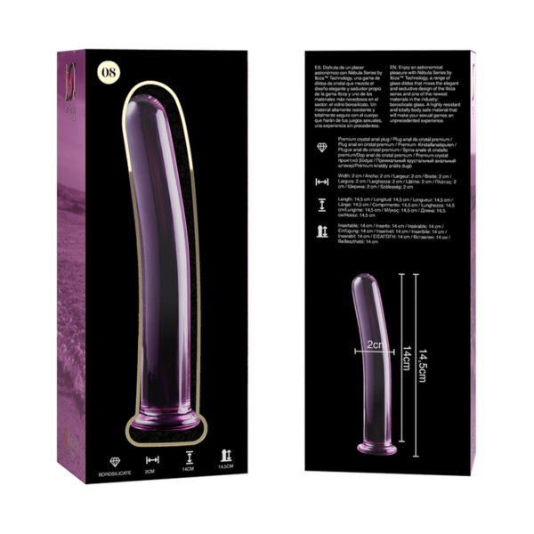 NEBULA SERIES BY IBIZA - MODELO 8 DILDO CRISTAL ROSA 14.5 CM -O- 2 CM