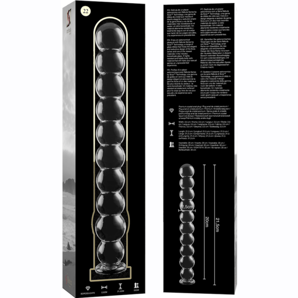 NEBULA SERIES BY IBIZA - MODELO 22 DILDO CRISTAL TRANSPARENTE 21.5 CM -O- 2.5 CM