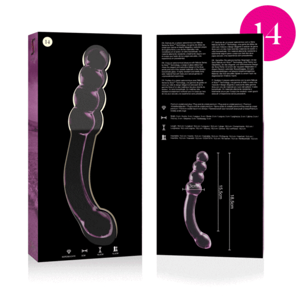 img_151268_8987f250a3bbbca127f0d548c9f759bd_1.gif NEBULA SERIES BY IBIZA - MODELO 14 DILDO CRISTAL ROSA 18.5 CM -O- 3 CM