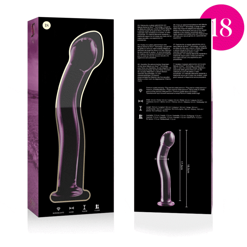 img_151445_d296c1495a985cfc4dcbf837e47bf2ef_1.gif NEBULA SERIES BY IBIZA - MODELO 18 DILDO CRISTAL ROSA 18.5 CM -O- 3.5 CM