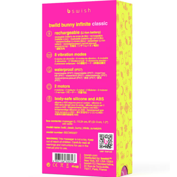 img_151626_5fbf7db895afe1b18aec6a8fab85f247_1.jpg B SWISH - BWILD BUNNY INFINITE CLASSIC VIBRADOR RECARGABLE SILICONA ROSA
