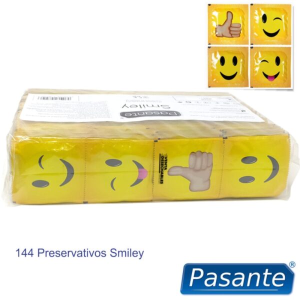 img_154863_39e189cc84f561a70963e0231a1c30cb_1.jpg PASANTE - PRESERVATIVO SMILEY BOLSA 144 UNIDADES