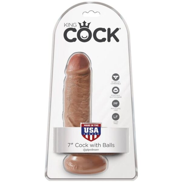 img_155220_a78ce39bfff5e5e963f24d3f86545b91_1.jpg KING COCK - PENE REALÍSTICO CON TESTÍCULOS 13.2 CM CARAMELO