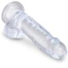 KING COCK - CLEAR PENE REALÍSTICO CON TESTÍCULOS 15.2 CM TRANSPARENTE