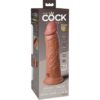 KING COCK - ÉLITE DILDO REALÍSTICO VIBRADOR & SILICONA 20.3 CM CARAMELO