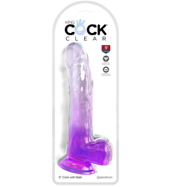 img_156276_c7cc6291a68fe5aa0cc6a9418d3fb490_1.jpg KING COCK - CLEAR DILDO CON TESTÍCULOS 20.3 CM MORADO