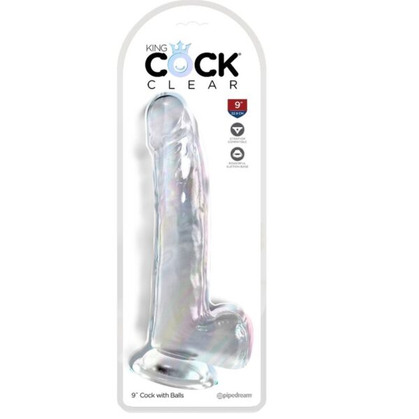KING COCK - CLEAR DILDO CON TESTÍCULOS 20.3 CM TRANSPARENTE