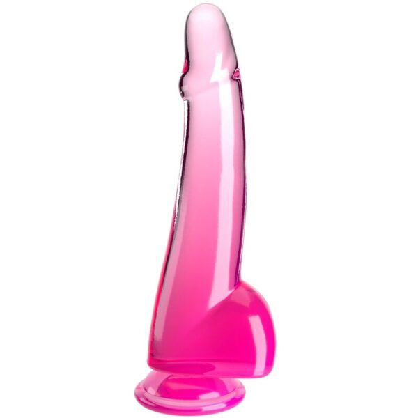 img_156284_a3ca01e8cf3c511033bf0297bfa59437_1.jpg KING COCK - CLEAR DILDO CON TESTÍCULOS 19 CM ROSA