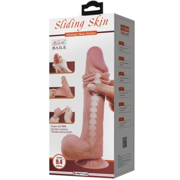 img_173444_4d8e8f21a1db459bbd4c8df556c1fcf3_1.jpg PRETTY LOVE - SLIDING SKIN SERIES DILDO REALÍSTICO CON VENTOSA PIEL DESLIZANTE MORENO 24 CM
