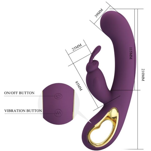 PRETTY LOVE - LIAM VIBRADOR RABBIT & PUNTO G CONTROLADO POR APP LILA