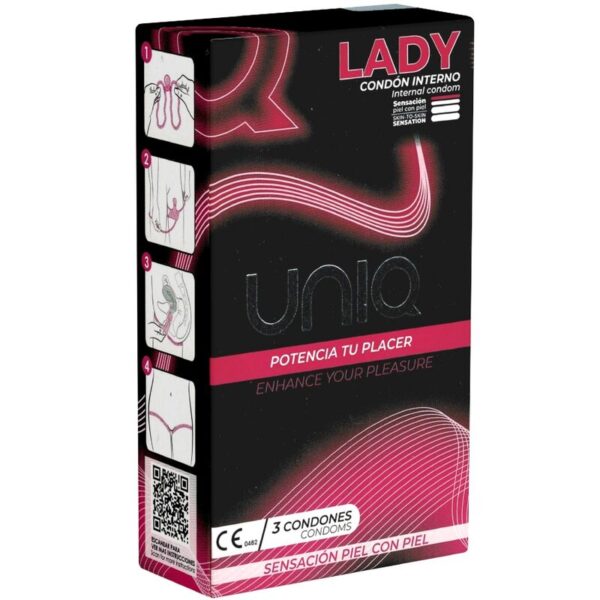 img_182632_c35423310958bbf3e84d5e18455bbbe2_1.jpg UNIQ - LADY CONDOM PRESERVATIVOS FEMENINOS CON LIGUERO SIN LATEX 3 UNIDADES