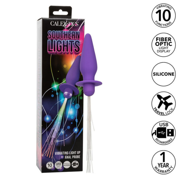img_185890_fa12bb1ea4d993976a42dbbaa6bdbee7_1.jpg CALEXOTICS - SOUTHERN LIGHTS LIGHT UP PLUG ANAL CON LUCES 10 VIBRACIONES SILICONA VIOLETA