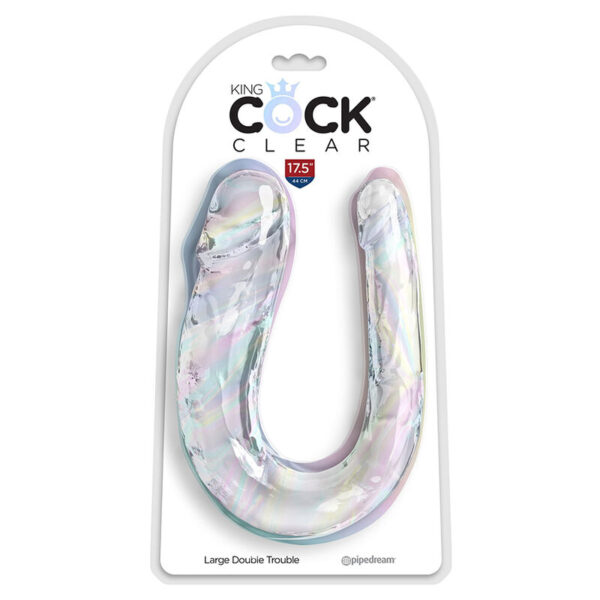 img_186472_72129264004de8015eb253e367cb3d27_1.jpg KING COCK - DOUBLE TROUBLE DILDO DOBLE 44 CM TRANSPARENTE