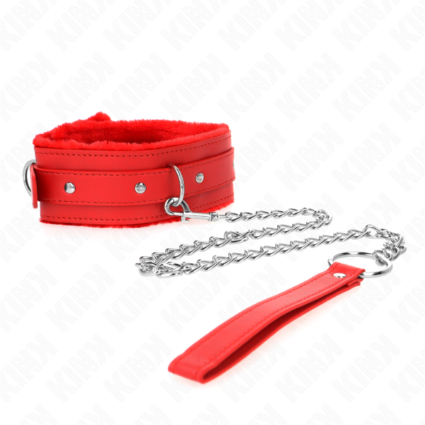 img_187578_d9db2dd100fcd2c1c4cb04d6d306aa4e_1.png KINK - COLLAR CON CORREA 65 CM CON RESTRICCIONES ROJO AJUSTABLE 36-42 CM X 5.5 CM