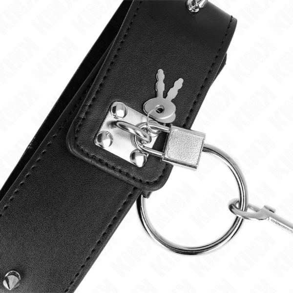 img_188770_7dbae5fb034e8992881a6dbb9a1fbf7b_1.png KINK - COLLAR CON CORREA 65 CM CON TACHUELAS PLATEADAS MODELO 2 AJUSTABLE 36-43 CM X 5 CM