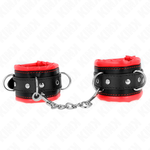img_189291_b452f90a081b8107ba077e9999b5259e_1.png KINK - MUÑEQUERAS ESTILO HEAVY FORRO ROJO AJUSTABLE 20-30 CM X 6 CM