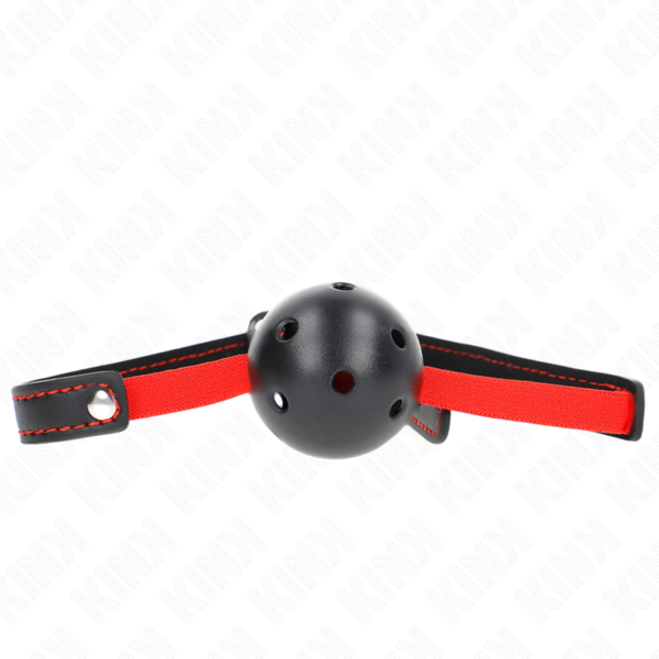 img_189650_25b3ccbfdd90c22a66a7b12c5df41156_1.png KINK - MORDAZA DE BOLA 4.5 CM DURA HUECA CON CINTURÓN ELÁSTICO 56 x 1.5 CM