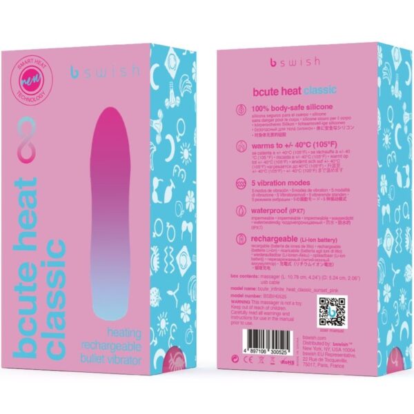 img_191406_c8e8b7c01949cedbb8b4b9e586b6e87f_1.jpg B SWISH - BCUTE INFINITE HEAT CLASSIC VIBRADOR CALENTABLE ROSA