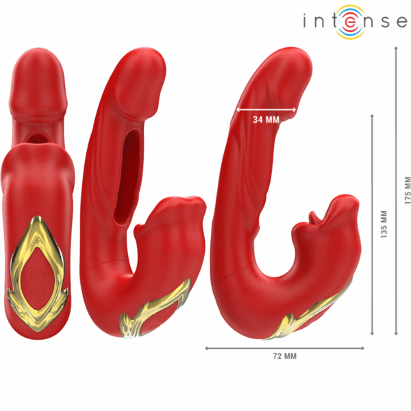img_195650_f3959f846fe2b97c69cb2c1731464526_1.png INTENSE - NATHY VIBRADOR DOBLE CON BOCA ESTIMULADORA MULTIFUNCIÓN ROJO