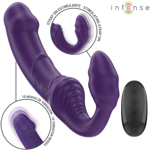 img_196198_c03e1136e762b0d2f4404e97f833faf7_1.png INTENSE - JILL VIBRADOR DOBLE 20 CM VIOLETA CONTROL REMOTO