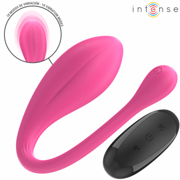 img_196273_41003c7d7dc0ba66cff376b290cdde1c_1.png INTENSE - JANICE VIBRADOR U DOBLE ESTIMULACIÓN 10 VIBRACIONES ROSA CONTROL REMOTO