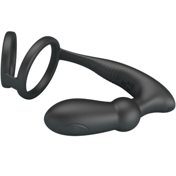 img_198291_245f638cd63480807a01694a4363a554_1.jpg PRETTY LOVE - EMONI ANILLO PENE + PLUG ANAL 12 VIBRACIONES NEGRO