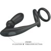 img_198293_7ab6001ec23a538830505539ba445bf8_1.jpg PRETTY LOVE - EMONI ANILLO PENE + PLUG ANAL 12 VIBRACIONES NEGRO