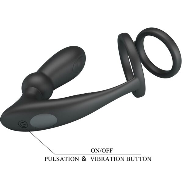 img_198293_7ab6001ec23a538830505539ba445bf8_1.jpg PRETTY LOVE - EMONI ANILLO PENE + PLUG ANAL 12 VIBRACIONES NEGRO