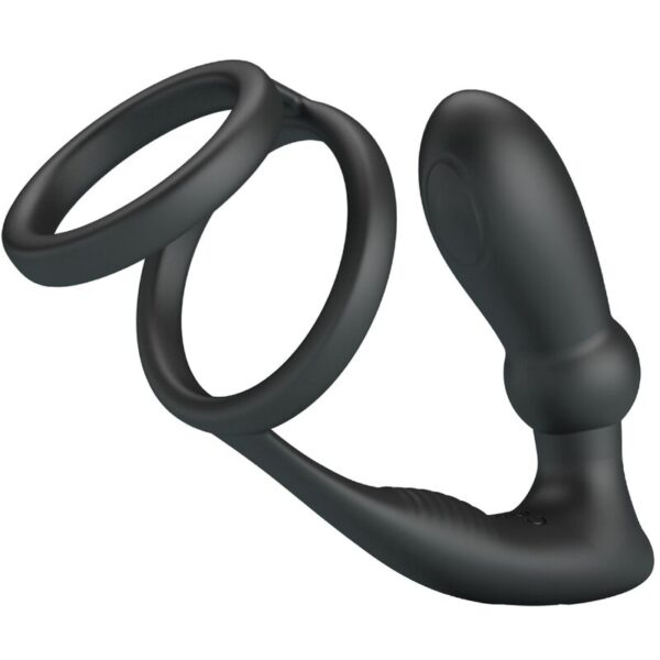 img_198296_9bc840fa8951b19a5b8e20a68b87f638_1.jpg PRETTY LOVE - EMONI ANILLO PENE + PLUG ANAL 12 VIBRACIONES NEGRO