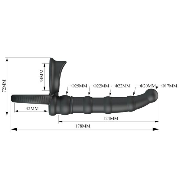 PRETTY LOVE - TATUM ANILLO VIBRADOR PENE CON PLUG 10 VIBRACIONES NEGRO