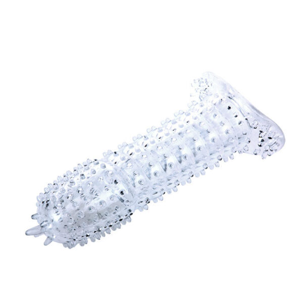 img_31581_5e59fe0766154fe42e0a839a4271c55a_1.jpg BAILE - FUNDA PARA PENE CON PUNTOS ESTIMULANTES MORADO 14 CM