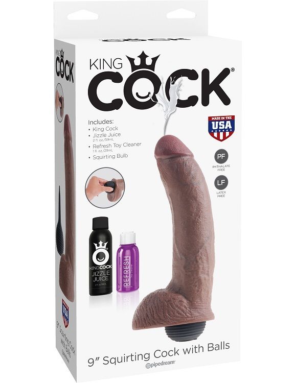 img_35708_09dc3363c28880654125a286fe8ee957_1.jpg KING COCK - PENE REALÍSTICO EYACULADOR MARRÓN 22.86 CM