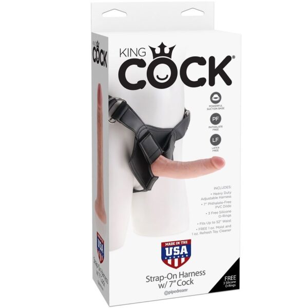 img_35738_097e20e82f00b25d047340296bd5be8d_1.jpg KING COCK - HARNESS CON PENE REALÍSTICO 17.8 CM