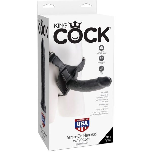 img_35759_6fd032cc965603f5a9314bcdfa7c8b16_1.jpg KING COCK - HARNESS CON PENE REALÍSTICO NEGRO 22.9 CM