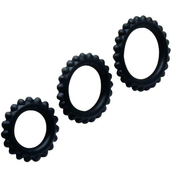 img_41866_42d9c4e1e51af373cfb3080c3b383287_1.jpg BAILE - TITAN SET 3 PCS COCK RING BLACK 2.8 + 2.4 + 1.9 CM
