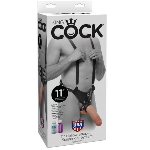 img_45226_629fe8acc1fa3e5b614e389bdcb9495f_1.jpg KING COCK - STRAP-ON CON DILDO HUECO 28 CM Y TIRANTES COLOR CARNE