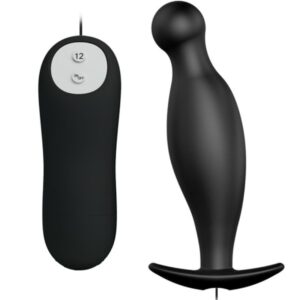 PRETTY LOVE - PLUG ANAL SILICONA 12 MODOS VIBRACIÓN NEGRO
